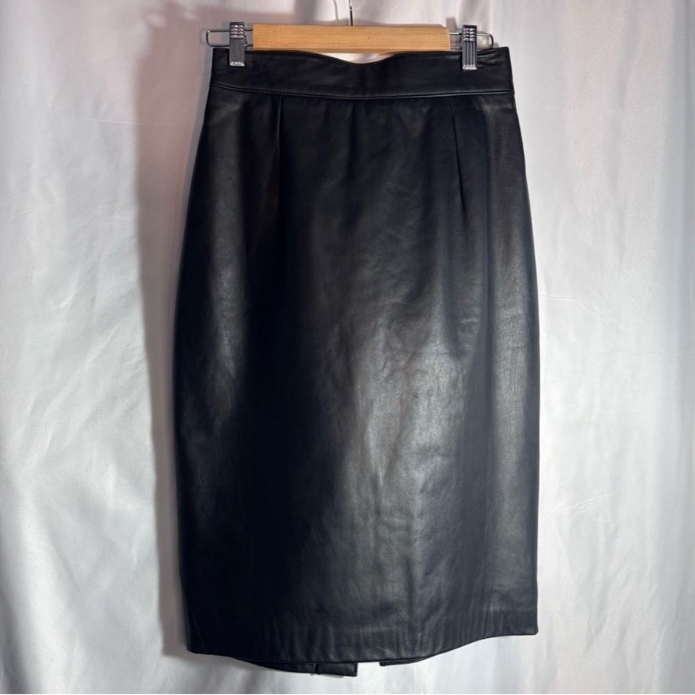 Danier Black Real Leather Pencil Skirt Size 8 - Picture 1 of 11